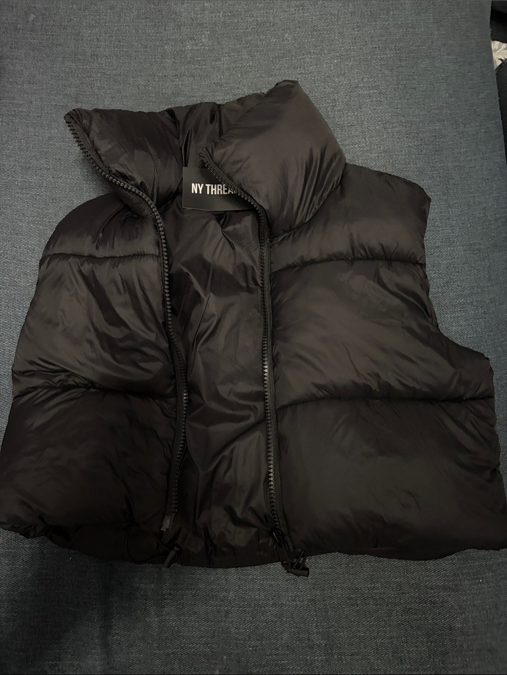 NY Threads Black Quilted Puffer Vest